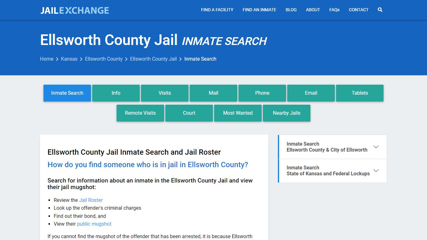 Inmate Search: Roster & Mugshots - Ellsworth County Jail, KS